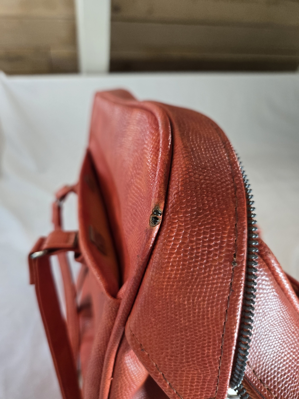 Vintage Samsonite Orange Leather Tote Amazing - Picture 8 of 16